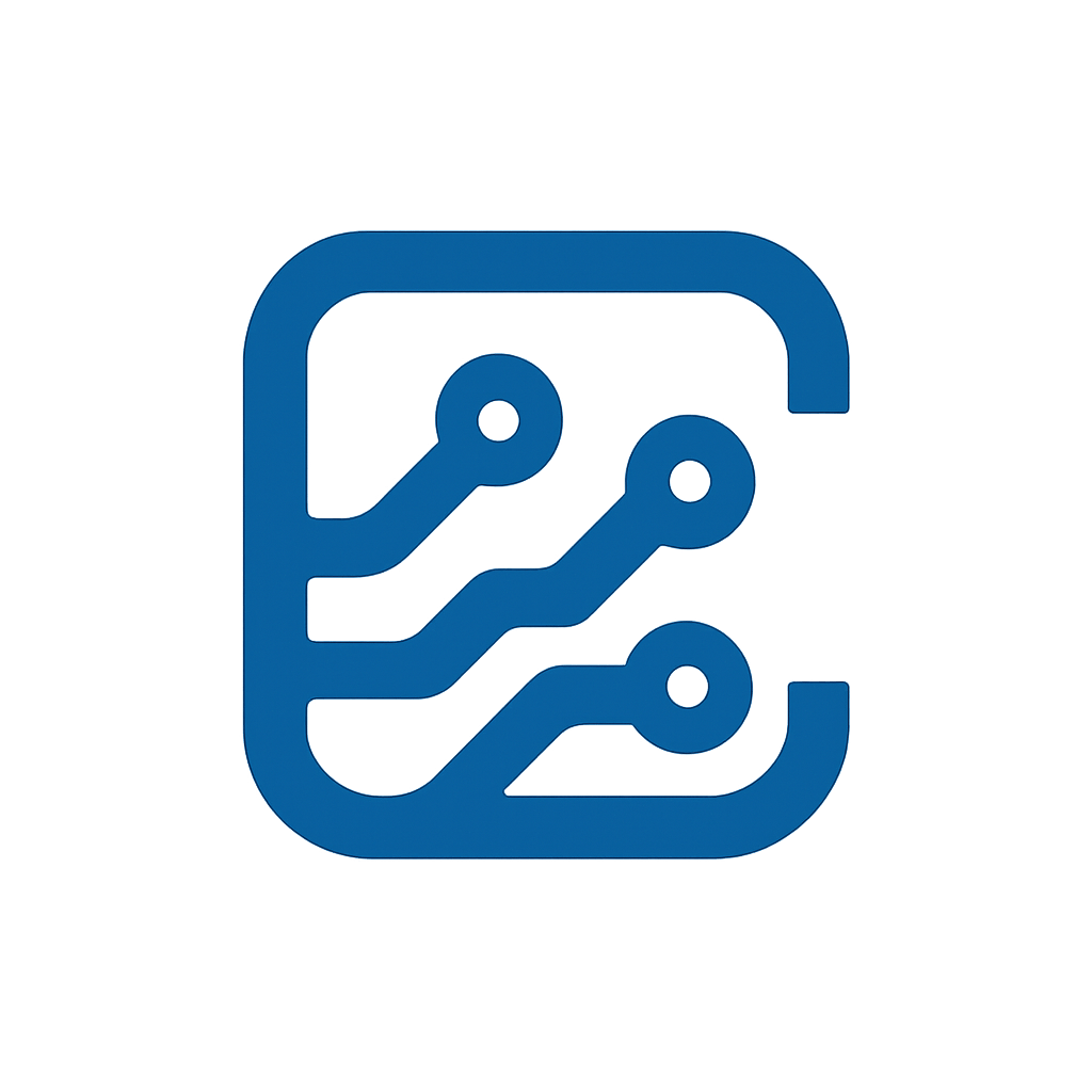 IT Company Charlotte tech logo symbol with circuit board design, representing IT services and technology support in Charlotte NC